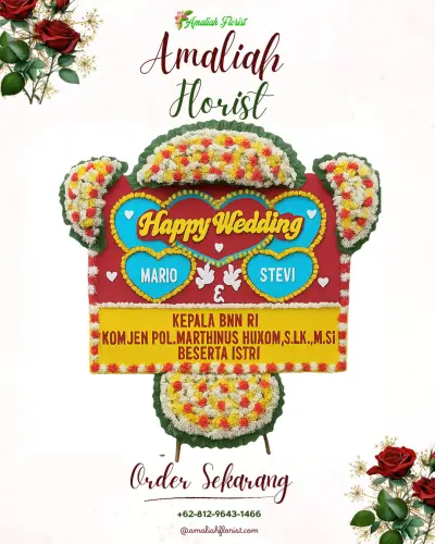 Karangan Papan Bunga Pernikahan di Nambo